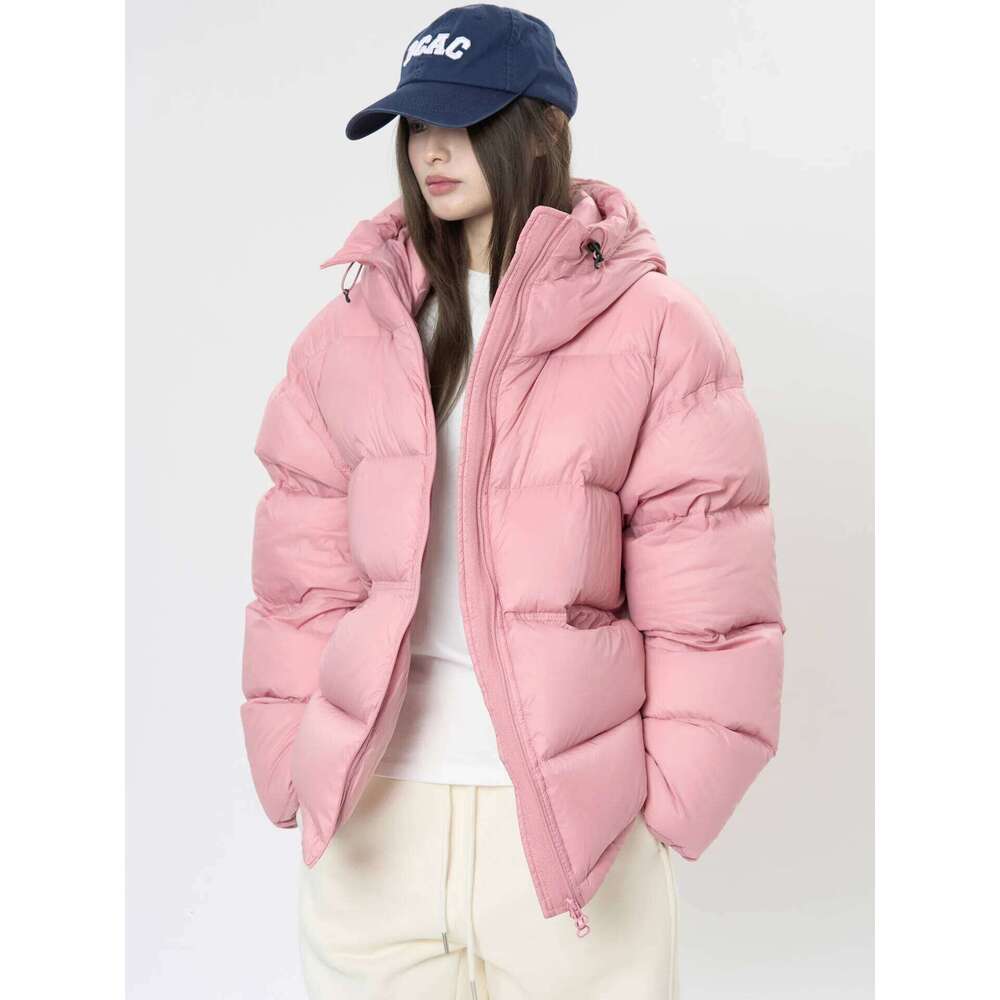 Winter Women's Casual Solid Color Loose Hooded Down Jacket Coats Designer Women