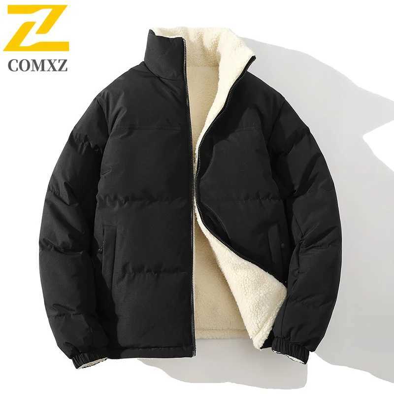 Winter 2sided Fleece Parka Mens 2025 Leisure Snow Thick Lamb Velvet Warm Padded Jacket Trendy Windproof Cotton Padding Coat Z251024