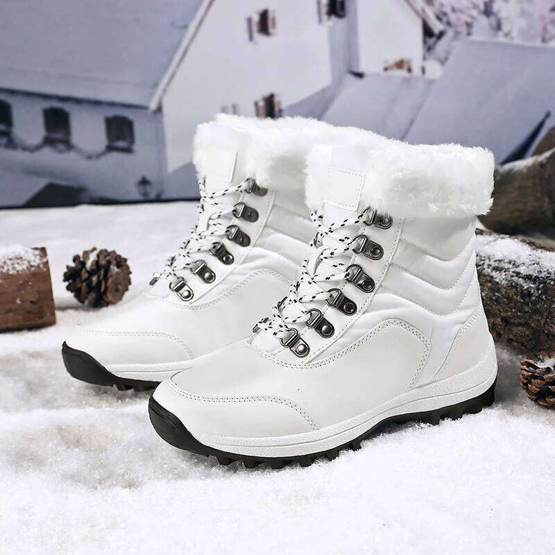 Snow Platform Non-Slip Winter Shoes Fur Warm Ankle For Women Wedges Waterproof Thigh High Boots