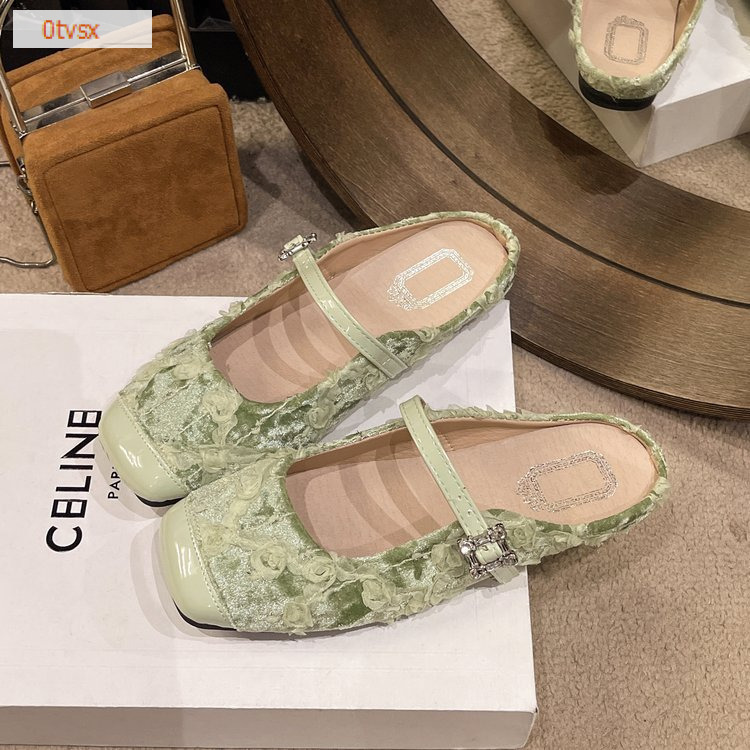 Fashion flat shoes for winter, new sequin fabric, elegant Chinese style, versatile luxury women's sandals, designer shoes