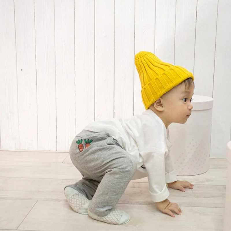 Solid Color Baby Skullies Beanie Winter Warm Kids Knitted Hat 14year Boy Girl Children Pullover Cap Thick Woolen Crochet BonnetL251024