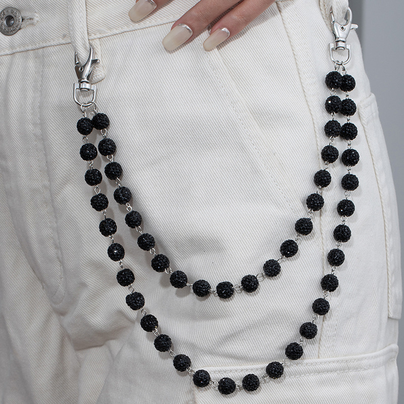 1pc Disco Ball Rhinestone Wallet Chain Hip Hop Fashion Jewelry Pendant Cluster Pants Jean Pocket Belt Chain for Men Gifts250901ww