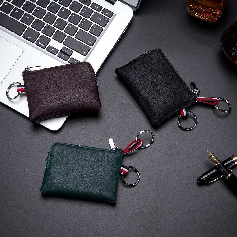 Genuine Leather Coin Purse Mini Ultrathin Small Zipper Cute Wallet Soft Cowhide Leather Drivers License Key Bag Card Holder Z251023