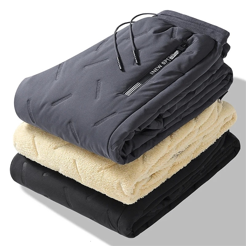 Winter Sweatwear Thick Fleece Sweatpant Lambswool Thermal Trousers Casual Pants Waterproof Windproof Warm Cotton Pants 251023