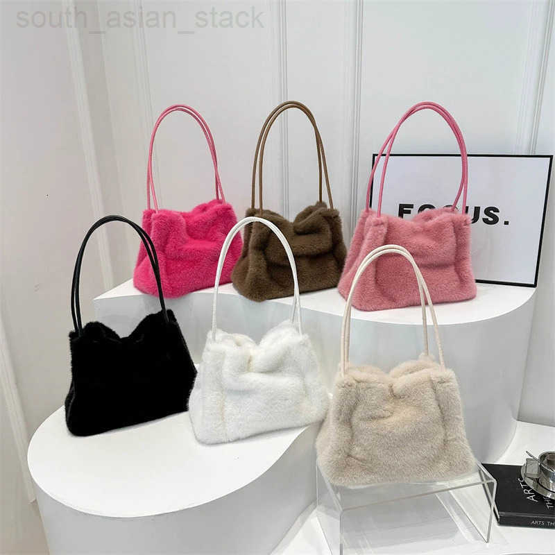 Women Fluffy Shoulder Bag Tophandle Bag New Fashion Female Autumn Winter Handbag Soft Plush Versatile Shopping Tote Z251024