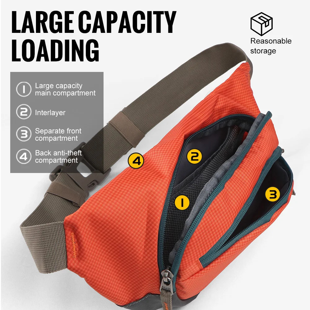 WRELS Running Waist Belt Bag Sport Multifunctional Ultralight Bounce Free Pack Waterproof Fitness Mobile Phone 251014