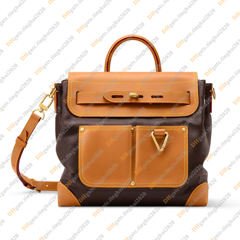 Men Fashion Casual Designe Luxury Steamer Bag Backpack Schoolbag Packsack Rucksack Knapsack Double Shoulder Backpacks TOP Mirror Quality M25989 Pouch Purse