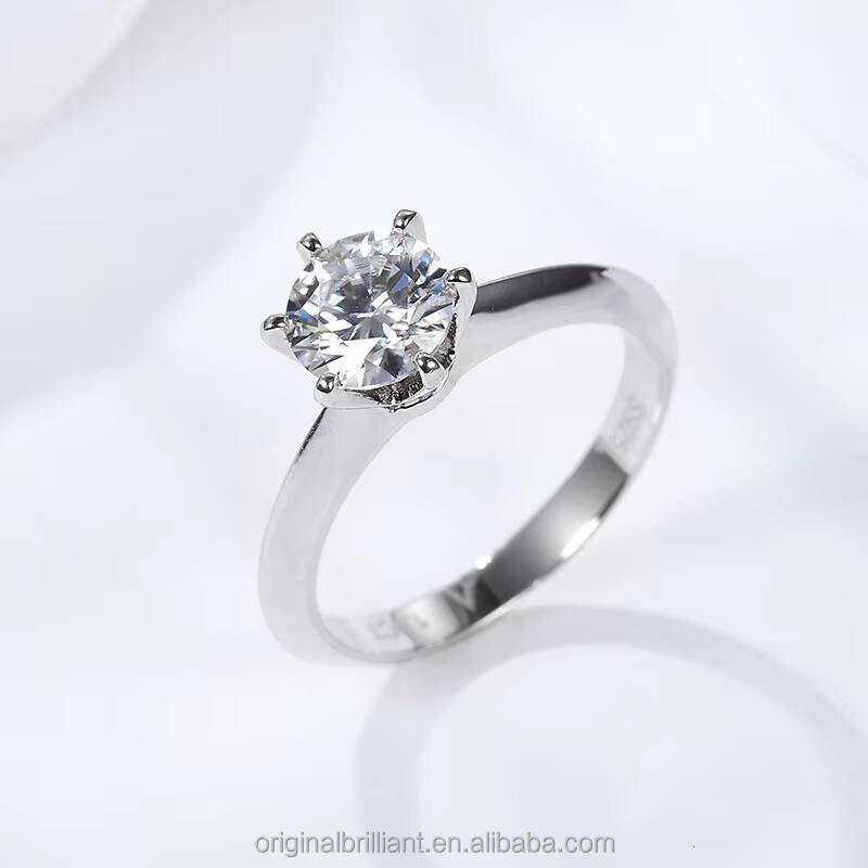Starsgem 05ct 10ct 20ct 30ct Moissanite Diamond 925 Sterling Silver Solitaire Engagement Ring