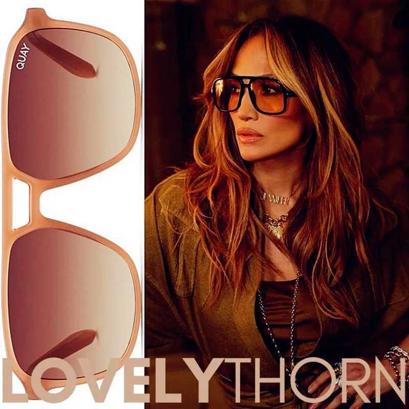 Oversized Mirror Women Sun Glasses for WomenMen Quay On the Fly Sunglasses Shades Gafas UV400 Fashion Sunglasses WomenT251024