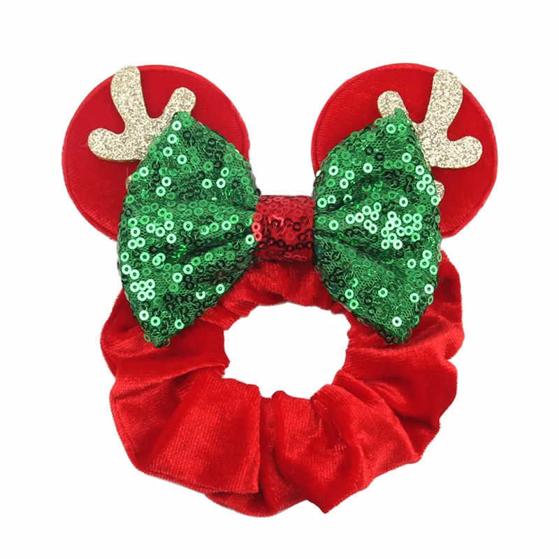 Disney Christmas Velveteen Ear Clip with Sparkling Sequin Bows - Perfect for Festivals & Trips