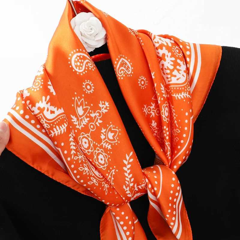 Fashion Print Silk Haiands Scarf Wen 2025 Spring New Elagant Flandana Neck Kerchief Bands Foard Fem Scarfs Y251024