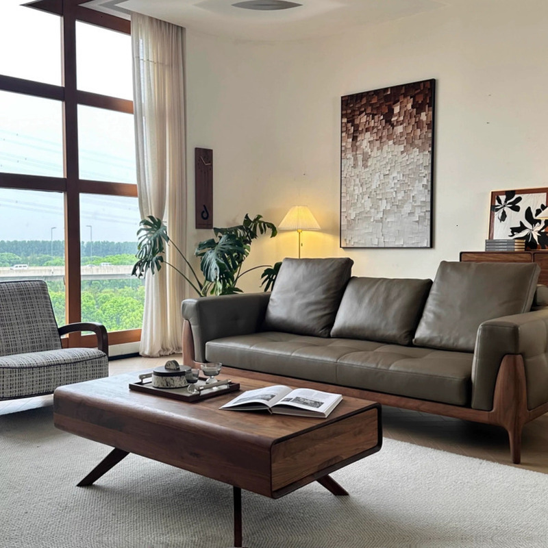 New Chinese Black Walnut Sofa Song Style Aesthetic Office Reception Negotiation Zen Furniture