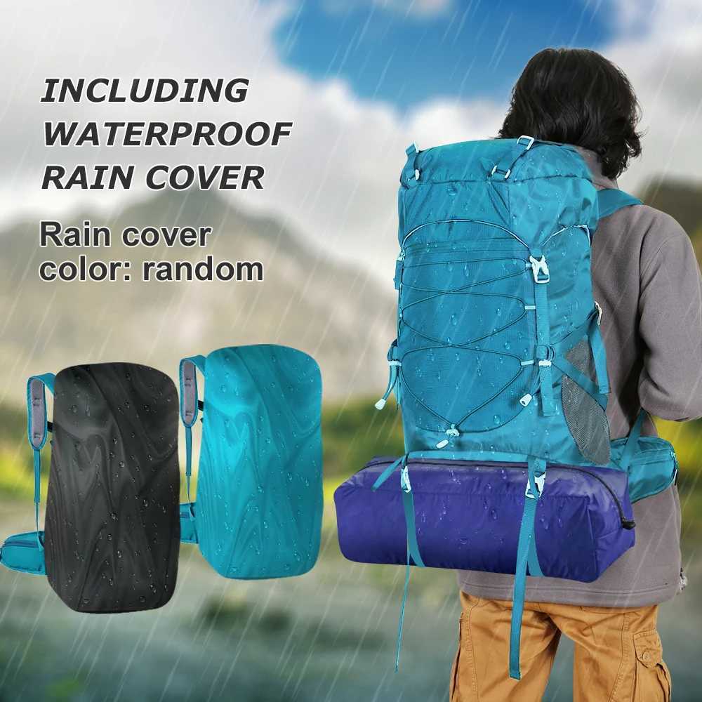 WESTTUNE 50L Hiking Backpack with Rain Cover Multifunctional Mountaineering Bag Outdoor Rucksack for Travel Trekking Camping J251024