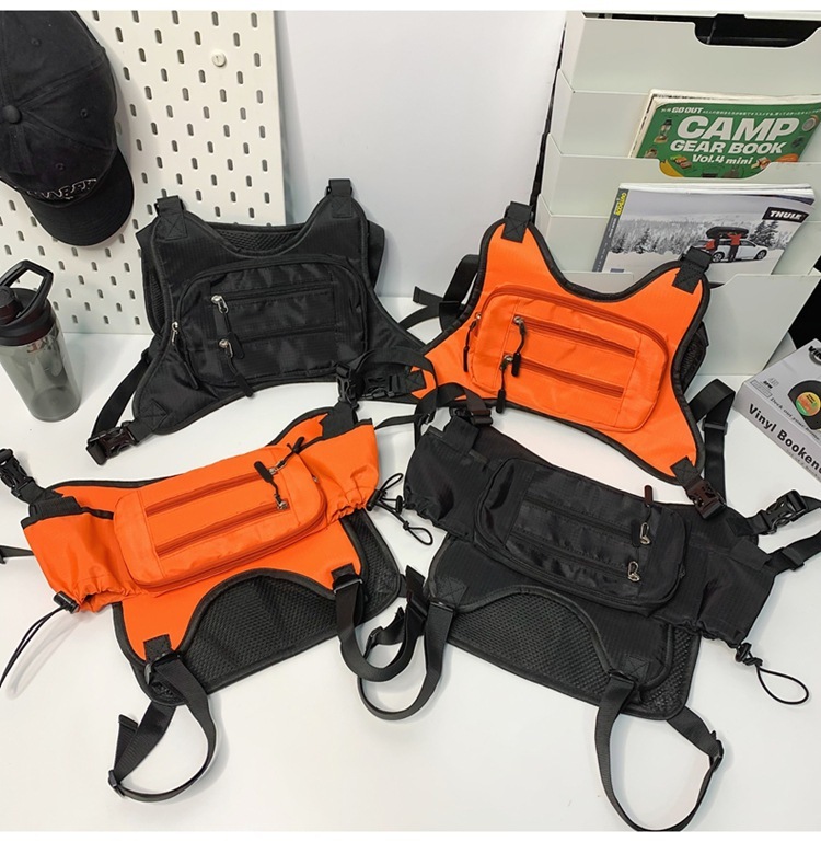 Fashion trend tactical backpack autumn and winter new personalized vest bag retro versatile vest bag couple chest bag designer bag