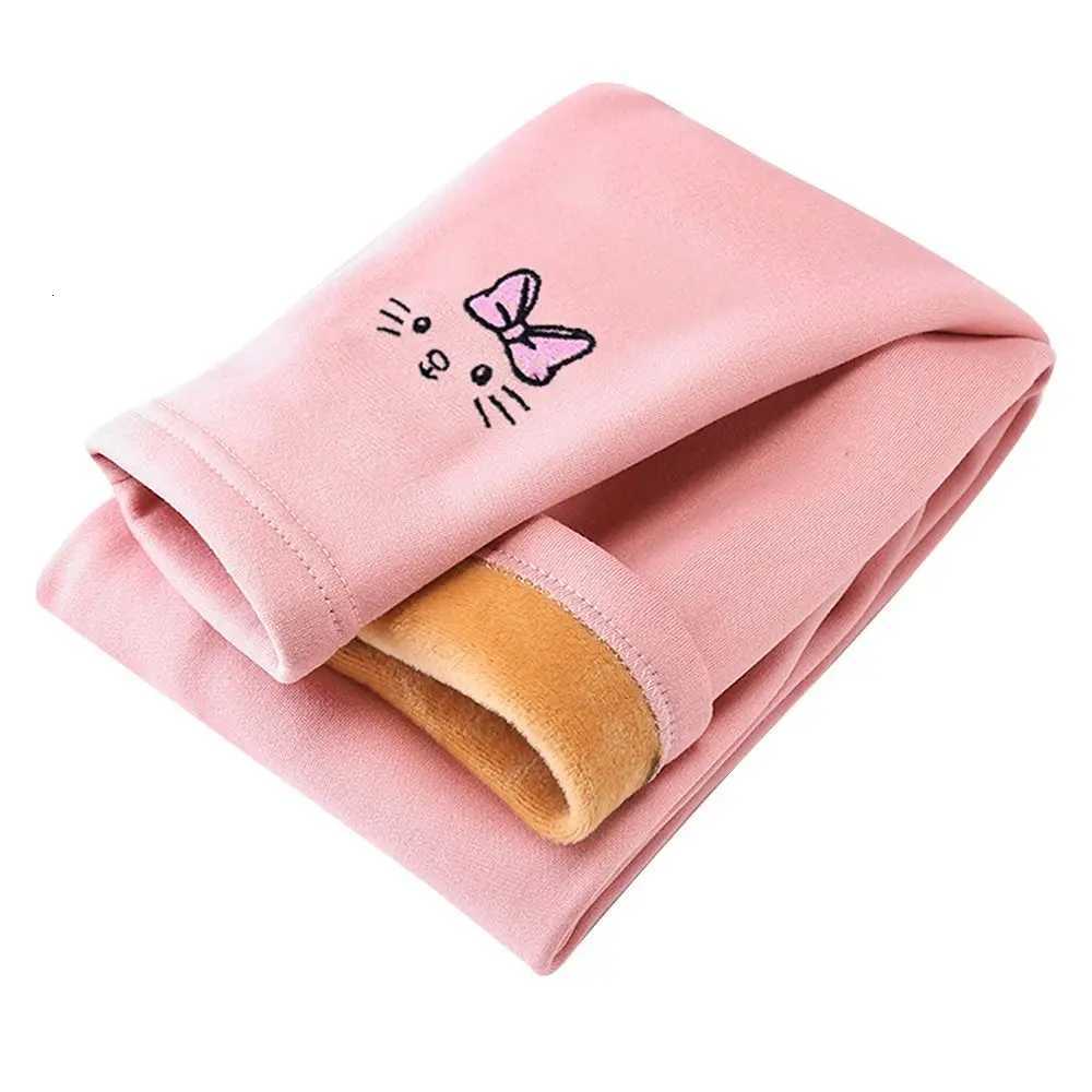 Fleece Plush Legging Trousers Thick Elastic Girls Lined Leggings Bunny Embroideried Winter Warm Trousers Pants Girls GiftT251024