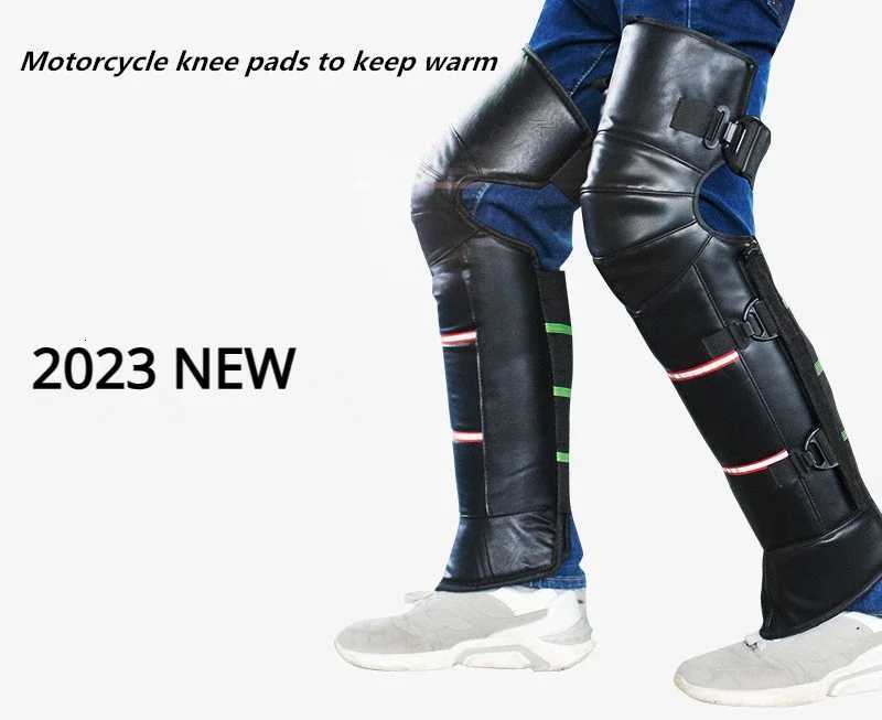 Motorcycle Warm Kneepad Legs Motorbike Riding Windproof Winter PU Leather Waterproof Scooter Protective Knee PadsW251024