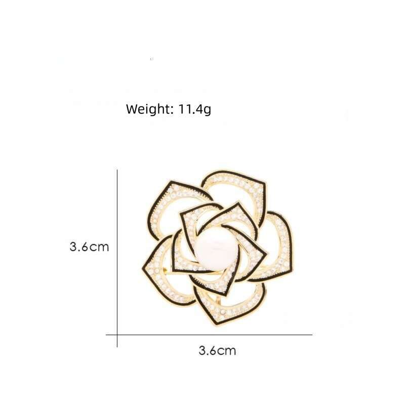 Brooch Designer luxury brooches Hollow Camellia Zircon inlay for Women men unique Elegant Jewelry formal event alloy plated 18K gold silver Festival g