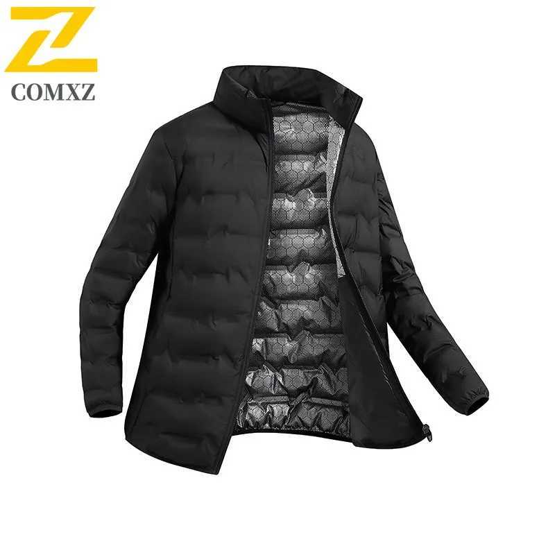 COMXZ Winter Jacket Graphene Heating Thickened Windproof Stand Collar Travel Padding Coat Street Warm Puffer Jacket Men Clothing Z251024