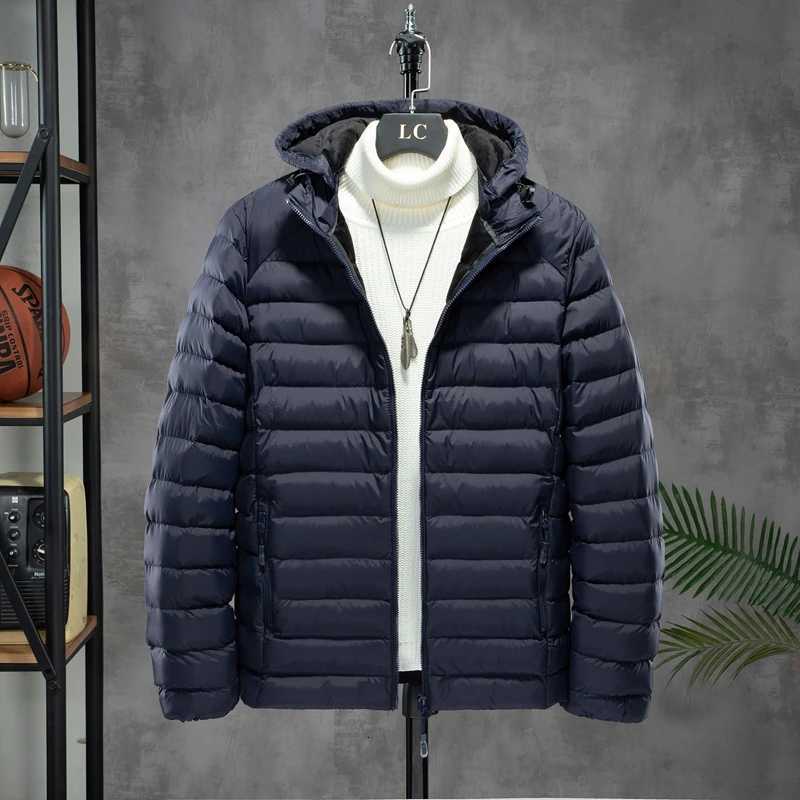 Men Down Padded Jacket Lightweight Autumn Winter Windproof Puffer Coat Mens White Duck Hooded Casual Outwear Detachable Hat Z251024