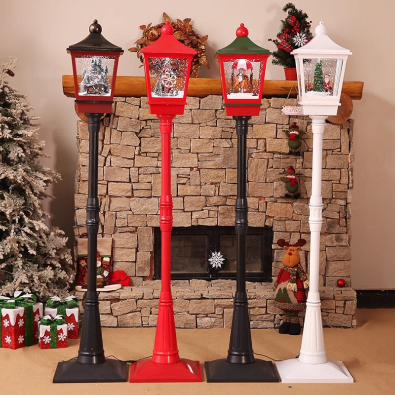 Christmas Holiday Floor Light Decorative Lamps Musical Snowing Road Lighting Home Shopping Mall Stores Ornaments Street Lights Height 160cm