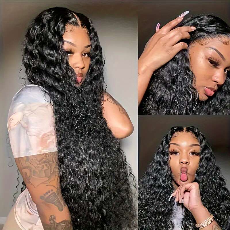13x6 Water Wave Front Wig Brazilian 100% for Women Pre Plucked 200% Density HD Lace Frontal Wigs Human Hair