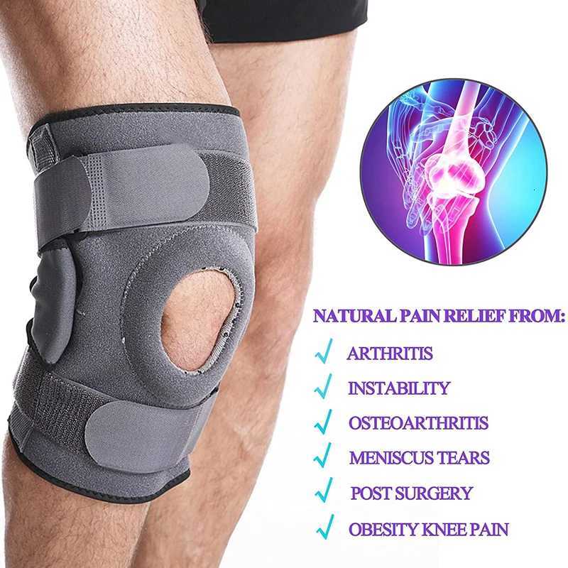 Hinged Knee Brace Open Patella Knee Support with Dual Metal Side Stabilizers for Meniscus Tear Arthritis Tendon Pain Relief Y251024