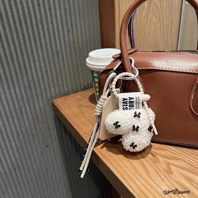 Cartoon Plush Bow Love Keychains For Women Y2k Bag Pendant Couple Car Key Chains Jewelry Gift Decoration Accessories 250430 Ddmyfriend