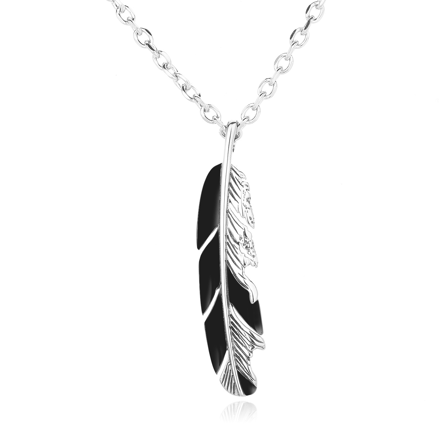 Luxury necklace Fashionable full diamond texture feather necklace tassel autumn and winter sweater chain gift for women Gold necklace free shipping