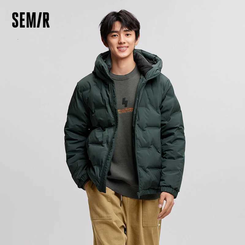 Semir Down Jacket Men 2024 New Waterproof Hooded Outerwear Winter Clothing Solid Color Versatile DirectInjection Down Thickened Z251024