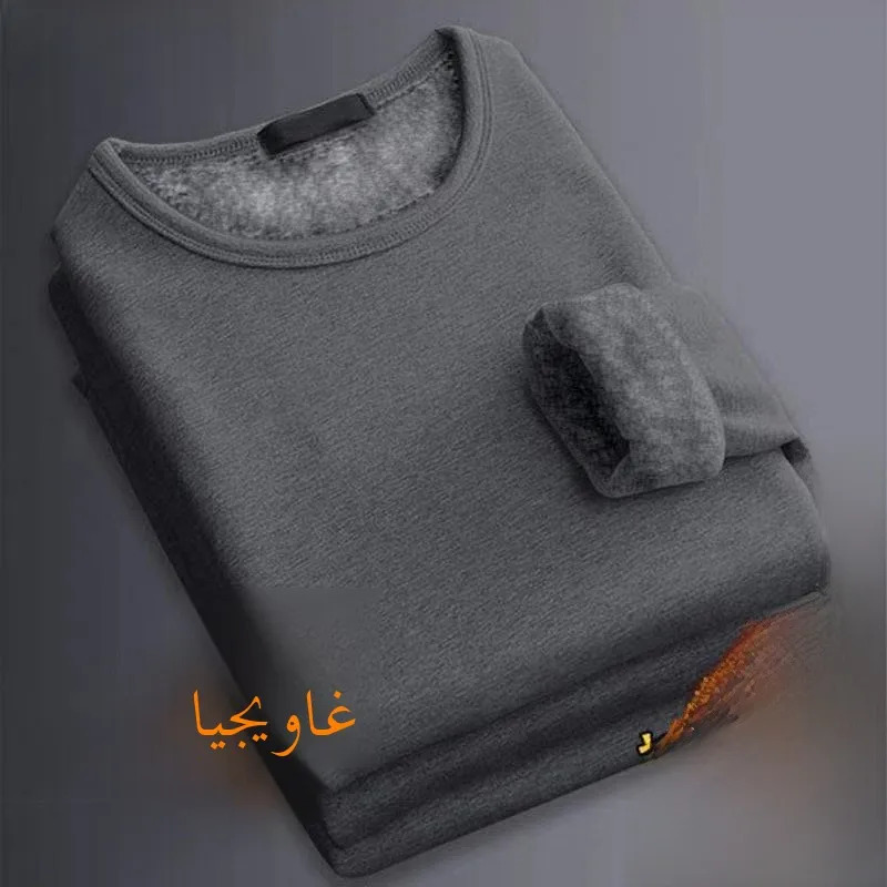 Thiened Fce Warm Top Mens Workwear Long Sve Underwear Tirt Base Layer irt for Autumn Winter Indoor Activities 251018