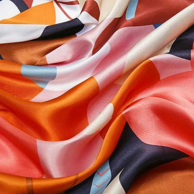 wer Print Bandana Square Scarf Silk Like ral Scarves Square Satin Hair Scarf Banda For Wen 9090CM Y251024