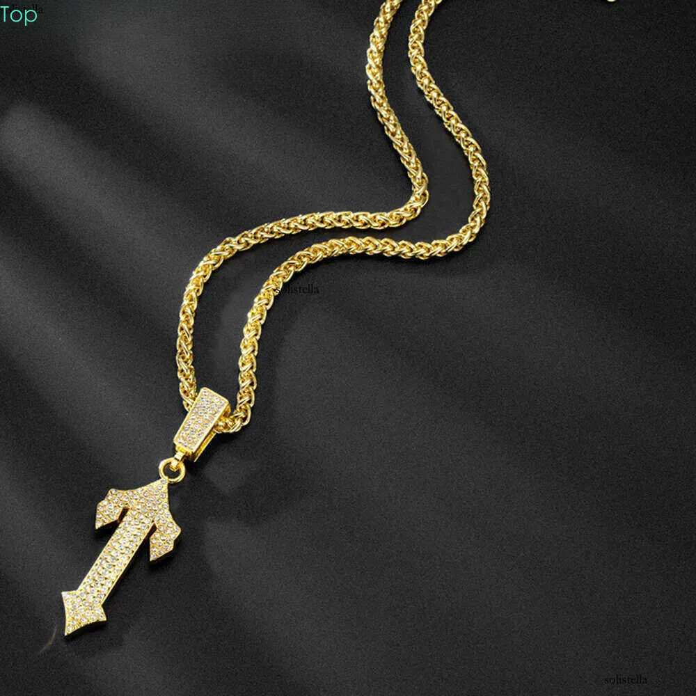moissanite cadena cubana gold cuban link chain sailormoon necklace for man Hip Hop Dia Set i Necklace Pendant Explosive Big Treasure Sword Letter Long