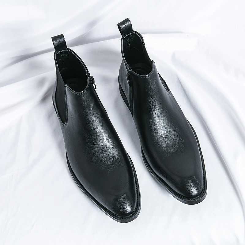 British Style Chelsea Boots for Men Casual Slip on Ankel Boots Business Dress Leisure Walk Shoes Split Leather Male Basic Boots W251024