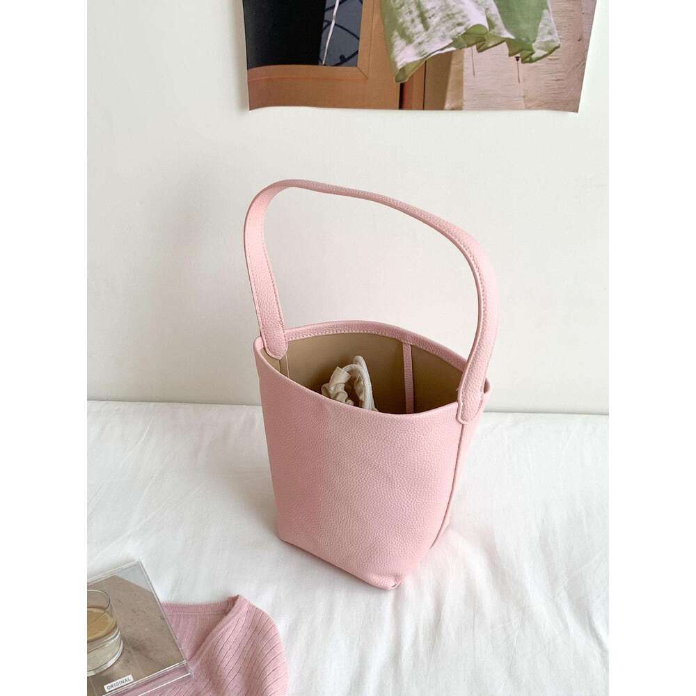 Handheld Bucket Work Commute PU Candy Color Cylinder Versatile Fashion Spring Summer New Single Shoulder Bag For Women B5