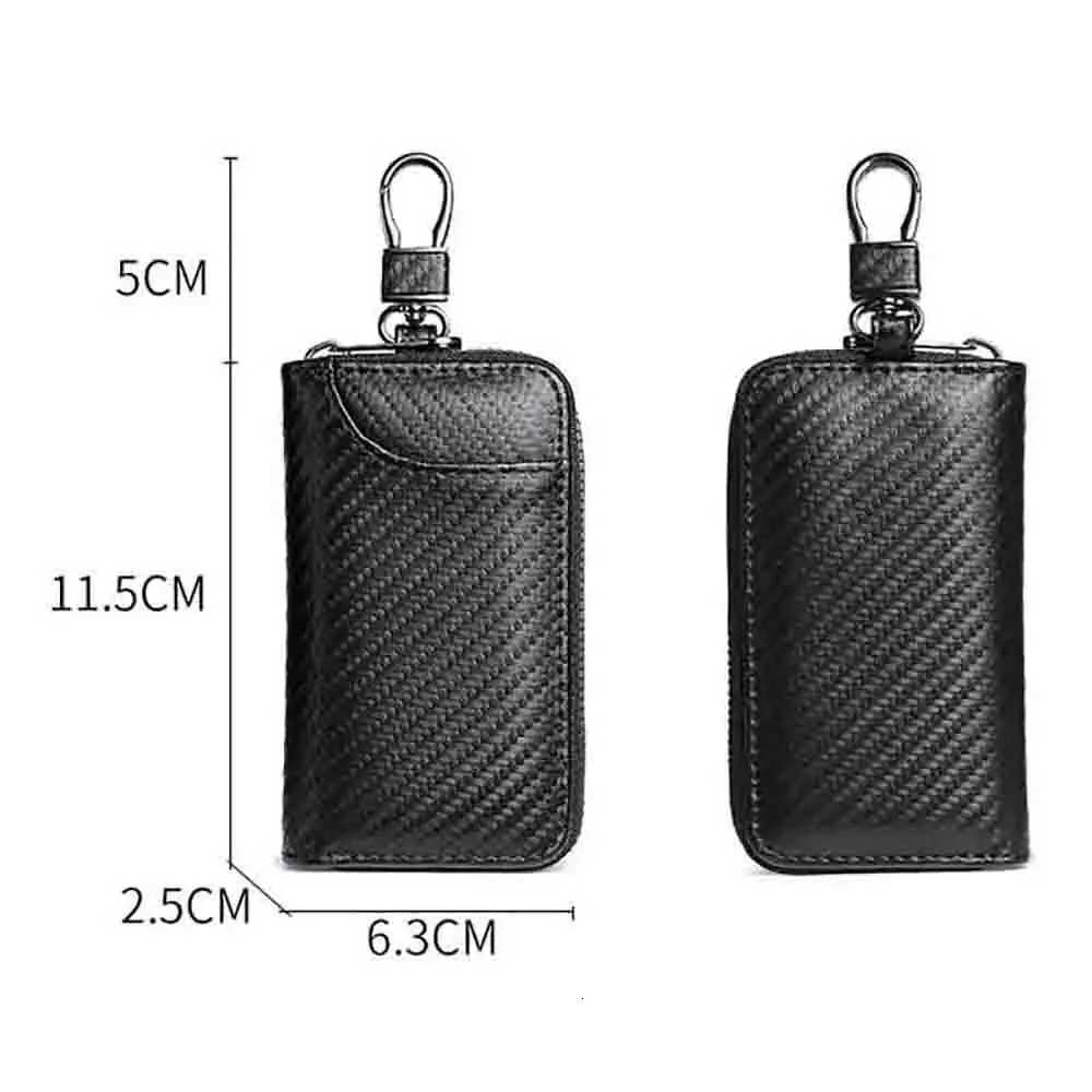 Carbon Fiber Fabric Keychain Unisex Key Bag Multifunction Organizer Wallet Holder Smart Housekeeper Car Small Case Keys Pouch Z251023
