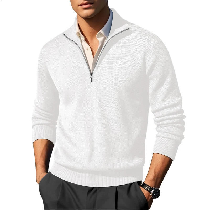 Animal Game Mens Zippet Pullover Casual Cardigan Sweater Solid Knit Outerwear Warm Woolen Sweaters Thick Heavyweight Streetwear 251015