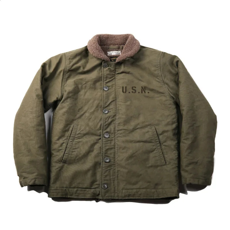 NON STOCK USN N1 Deck Jacket Sherpa Lining Military Style Men Warm Coat 3 Colors 251023
