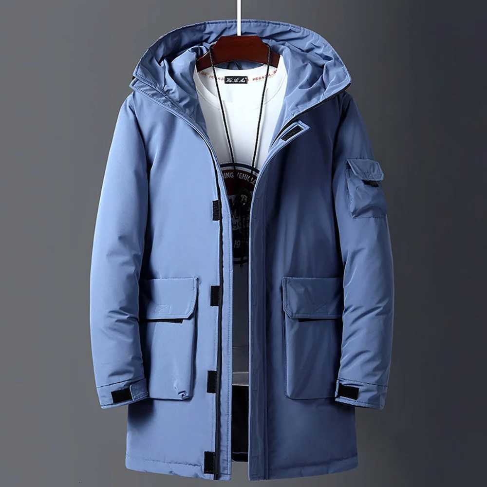 Mens Casual Long Hooded Parka Jacket Autumn Winter Midlength White Duck Down Puffer Jackets Men Brand Thicken Warm Padded Coat Z251024