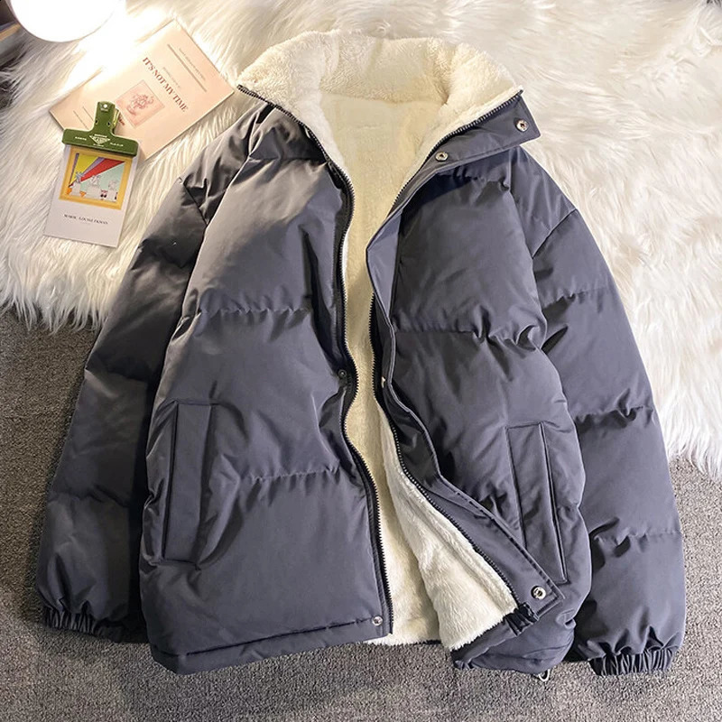 Youthful Trend Oversize Mens Winter Jacket Streetwear Puffer Jacket Men Solid Padded Coat Men Women Warm Fleece Parka Coat Male 251020