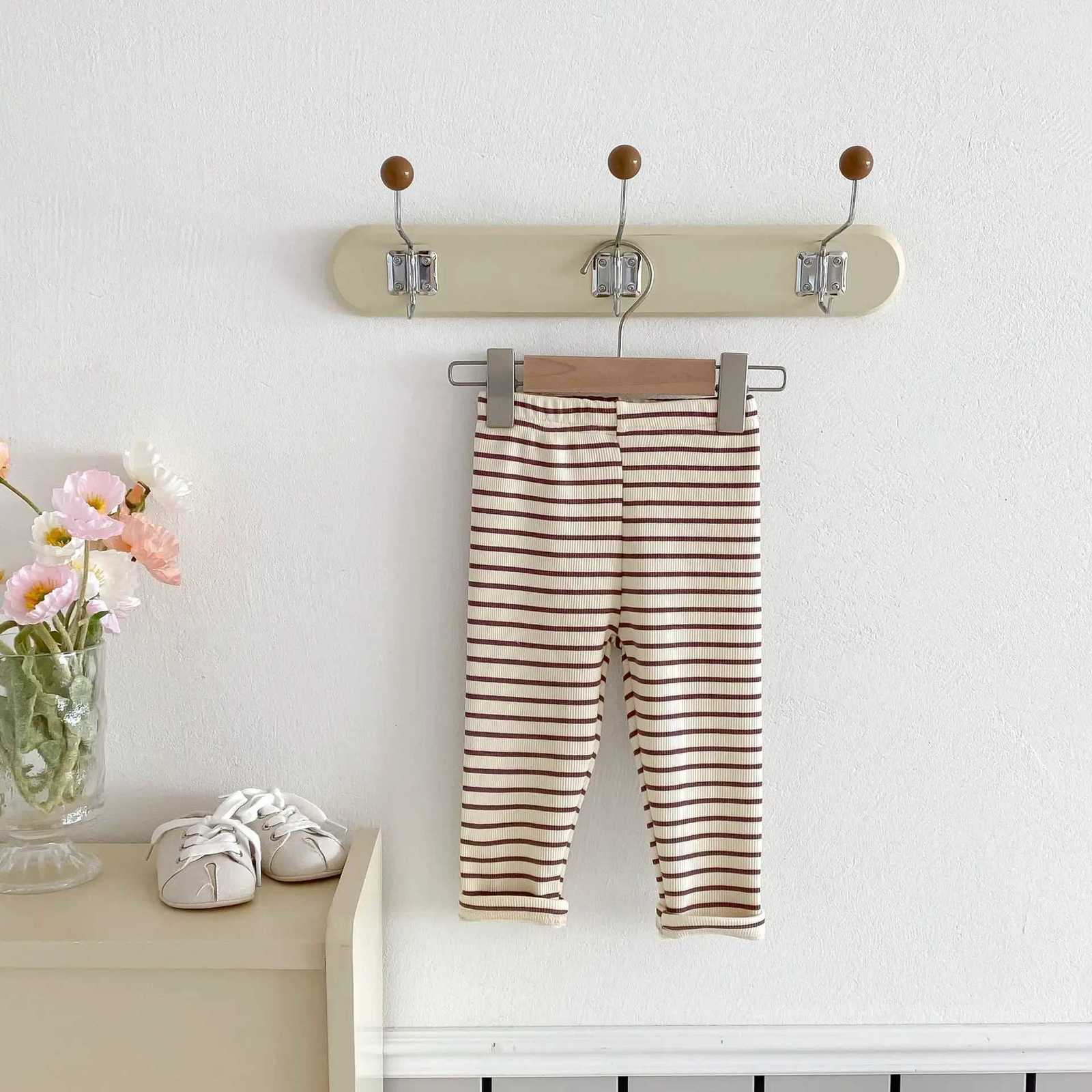 2025 Winter New Baby Fleece Leggings Cotton Infant Girl Striped Warm Pants Children Casual Pants Boys Elastic Pants Kids ClothesT251024