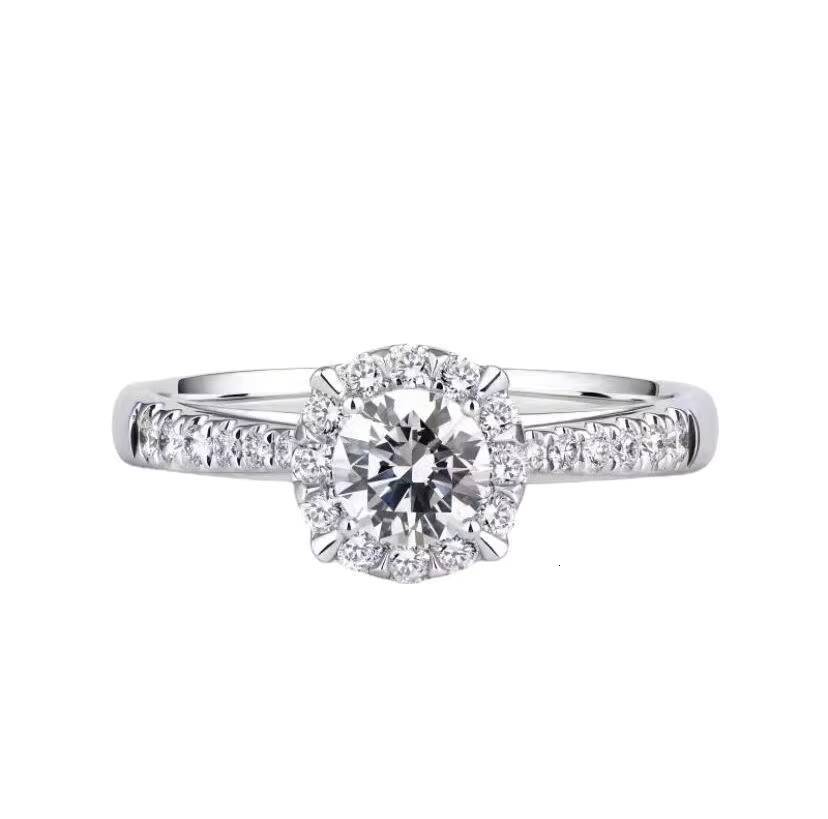 Fashion Ring 18k White Gold Plated 925 Silver Ring With Vvs1 Moissanite Diamond Custom Promise Rings for Women