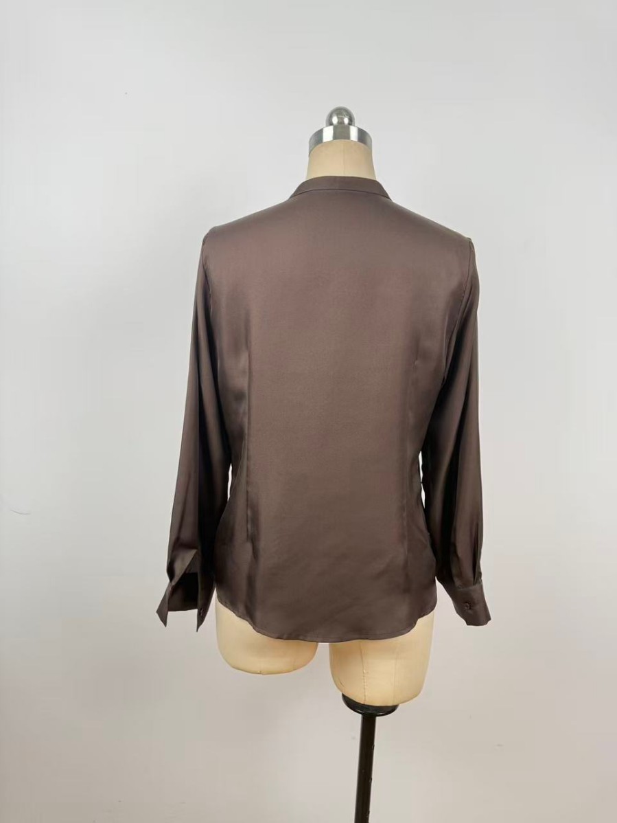 Simple, Sophisticated, Elegant, Light Luxury Round-Neck Silk Shirt-Style Jacket JYS37094