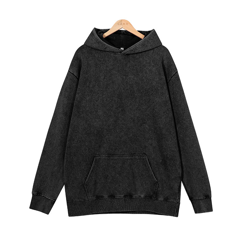 Custom Processing Cross-border 400g Heavy Designer Hoodie Jacket Tracksuit Men Polo Veste Coat Washed Hoodie Jacket Loose Wax-dyed Unisex Drop Shoulde