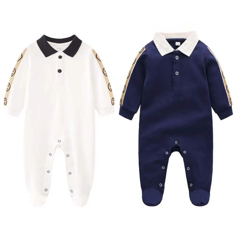 100% Cotton Kids Designer Romper Baby Boy Girl Tops Quality Long Sleeve Clothes 1-2 Years Old Newborn Spring Jumpsuits 02