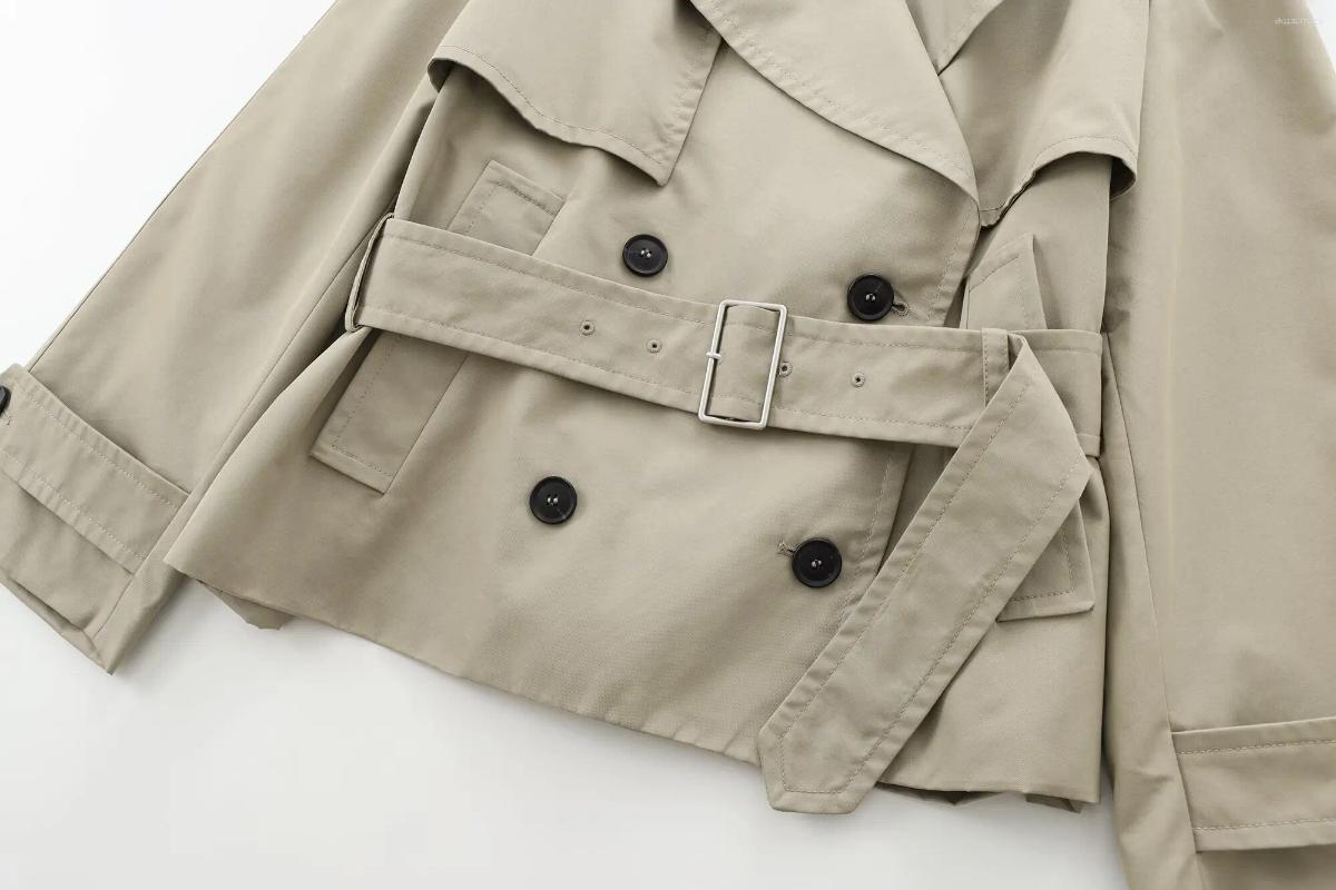 Women's Jackets Casual Outerwear Chic Overcoat DiYiG WOMAN 2025 Autumn Fashion Short Trench Coat Retro Long Sleeve Button