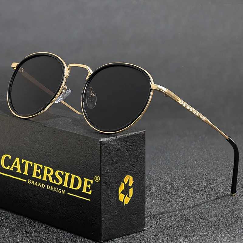 CATERSIDE Retro Round Sunglasses Mens Punk Metal Frame Brand Design Sun Glasses for Womens Party Travel Eyewear Business UV400T251024