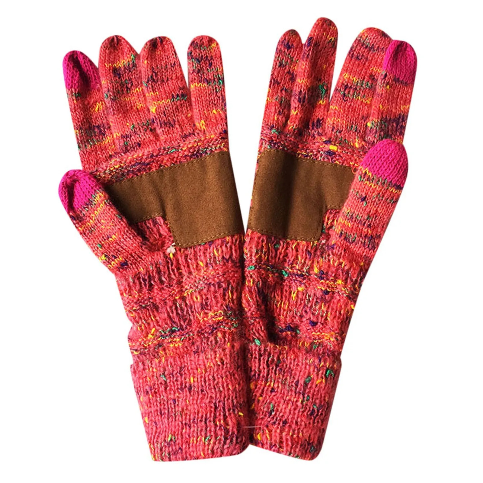 Winter Warm Cold Proof Gloves Womens Versatile Knitted Wool Full Finger Gloves Touchscreen Colorful Dot Gloves Mittens Guantes 251023