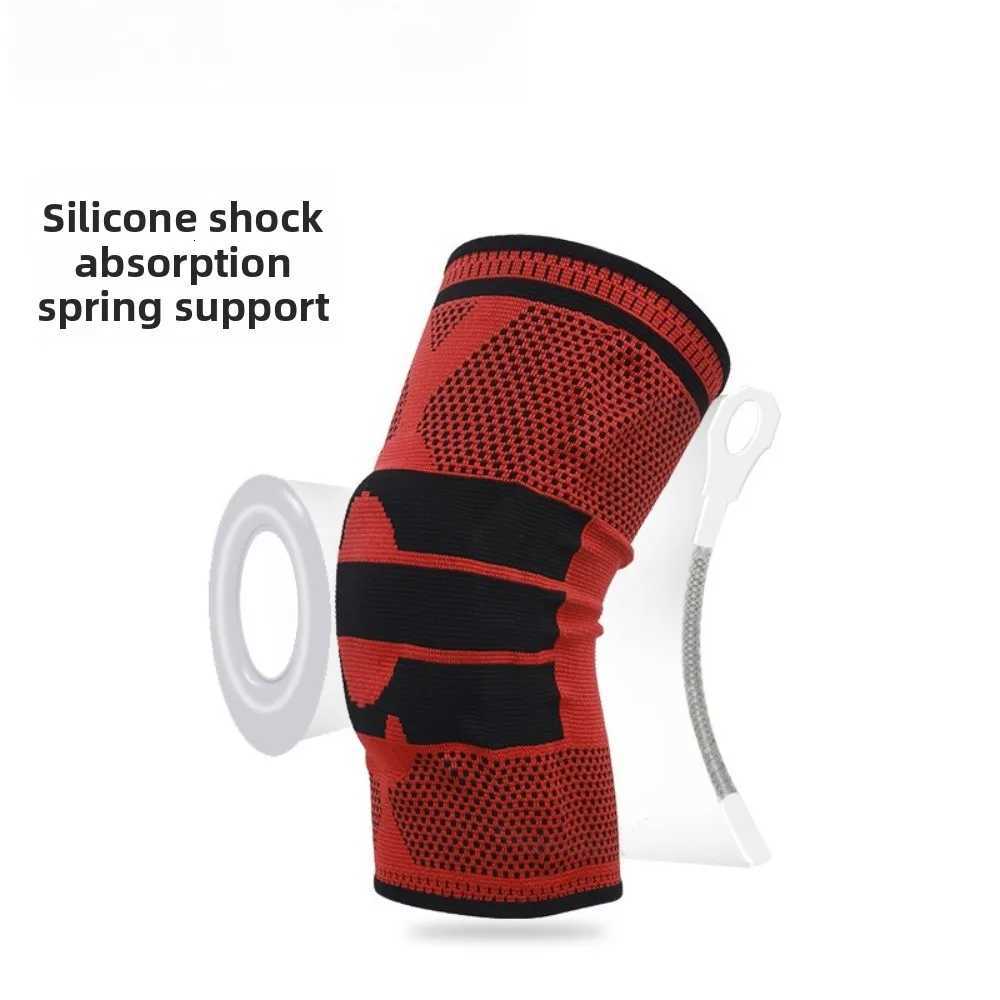 Sports Knee Pads Breathable Basketball Running Silicone Spring Support Strip Outdoor HikingCyclingMeniscus Compression Knee PadsW251024