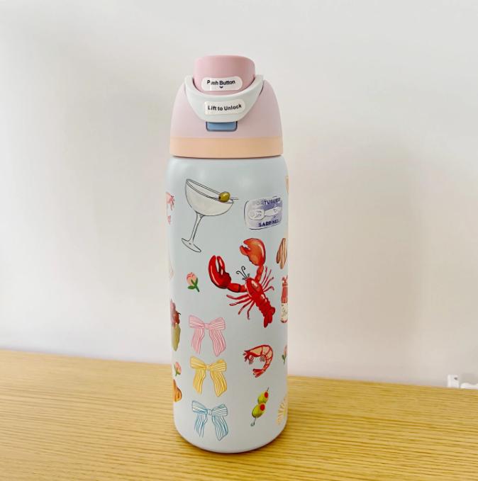 DHL 24OZ 32OZ Insulated Stainless Steel Water Bottles with Straw BPA-Free Sports Outdoor Drinking Tumblers Travel Car Mugs
