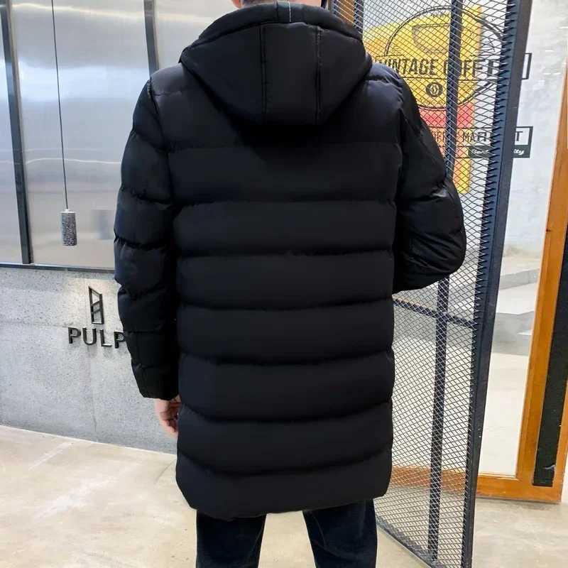 Winter Solid Color Mens Clothing Men Warm Puffer Parkas Cotton Outerwear Windbreak Hooded Parkas Winter Padded Thick Parkas Z251024